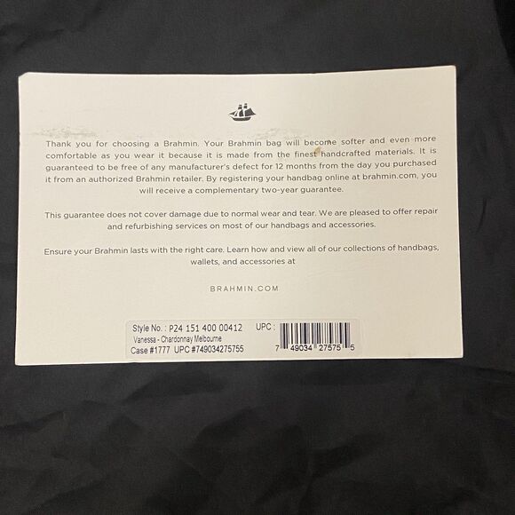 Brahmin Vanessa Chardonney Crossbody Bag with dust bag and original registration - Picture 5 of 11